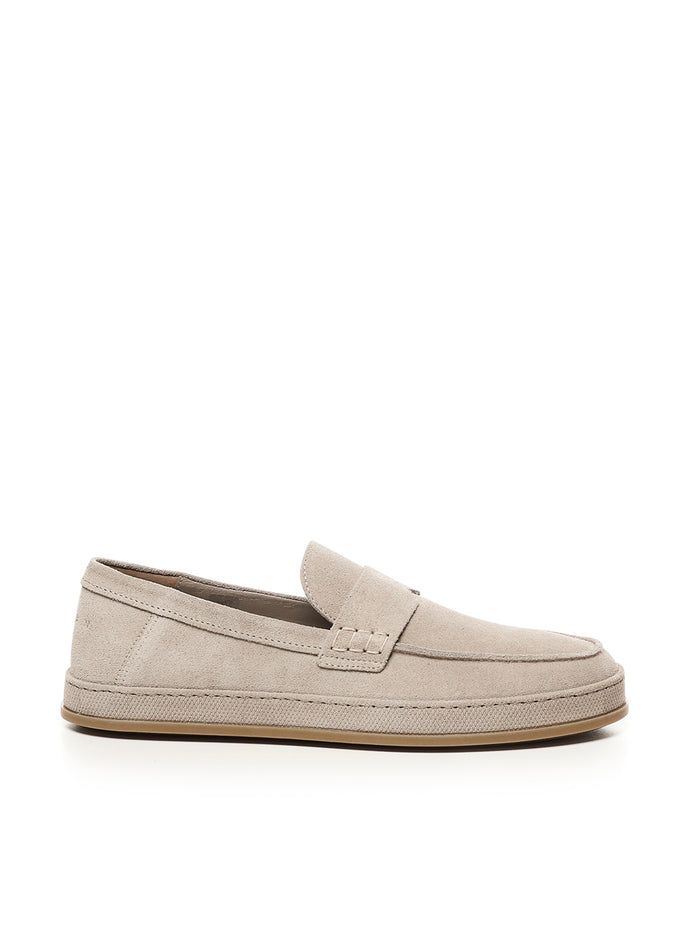 Hogan Flat Shoes Beige Suede