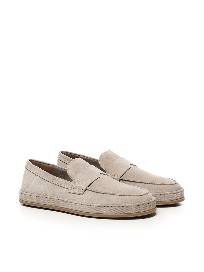 Hogan Flat Shoes Beige Suede
