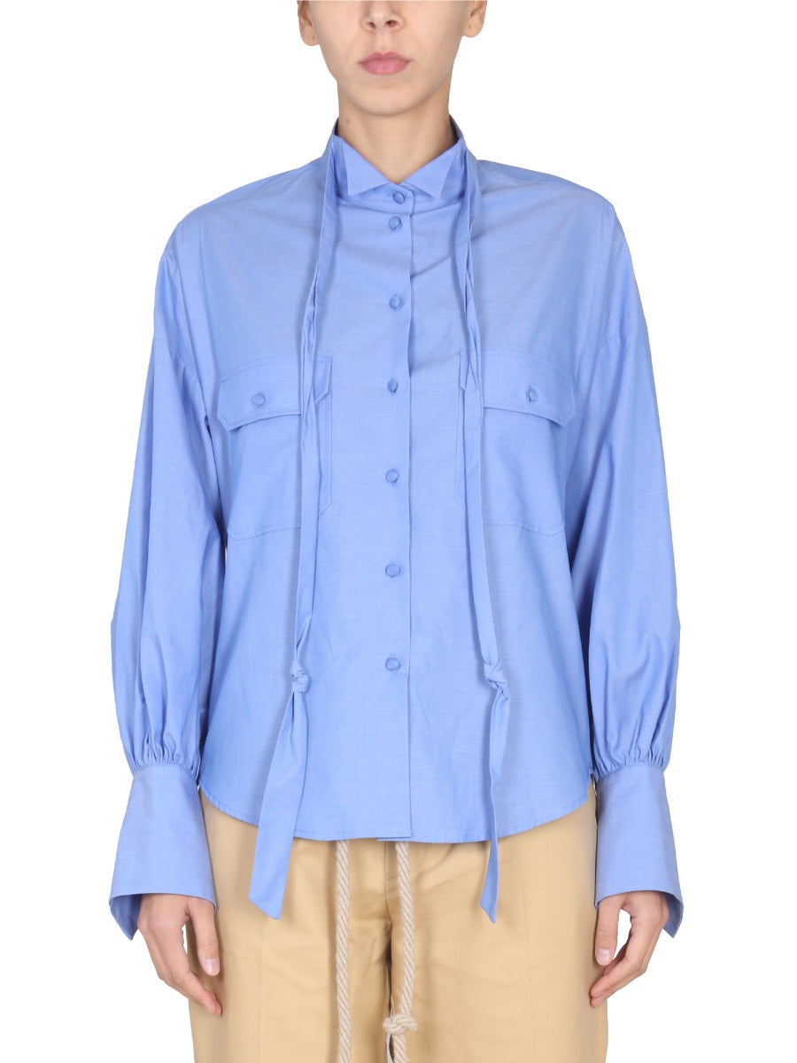 Poplin Shirt Azure Cotton