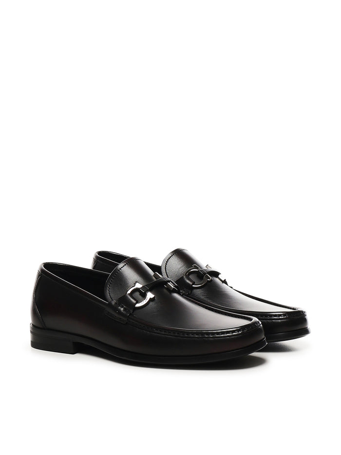Ferragamo Flat Shoes Black Calfskin