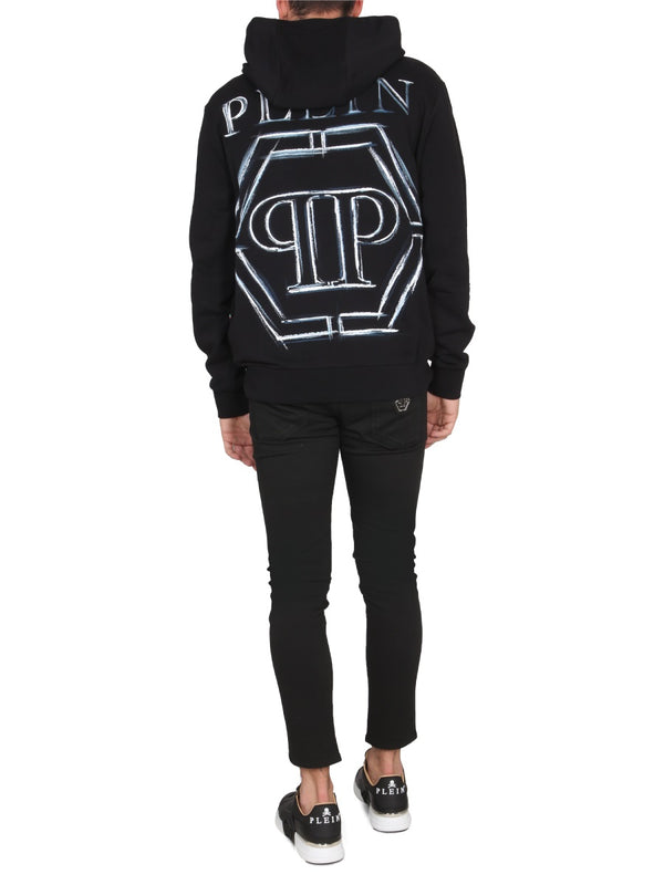 Hoodie With Hooded Neckline Black Not Specified Sweatshirts