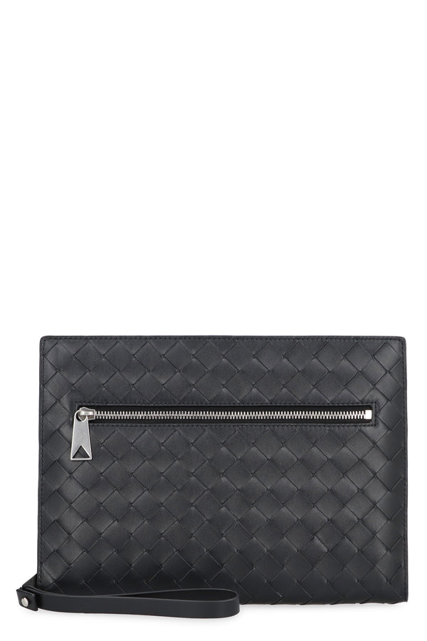 Intrecciato Vn Leather Document Case Black Calfskin Laptop Bags & Briefcases