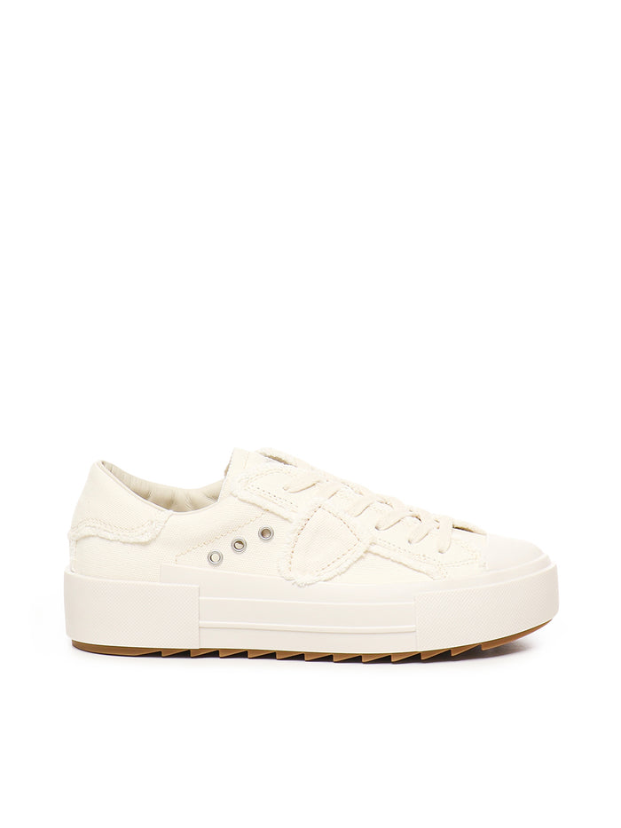 Philippe Model Sneakers Beige Cotton
