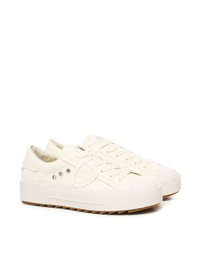 Philippe Model Sneakers Beige Cotton