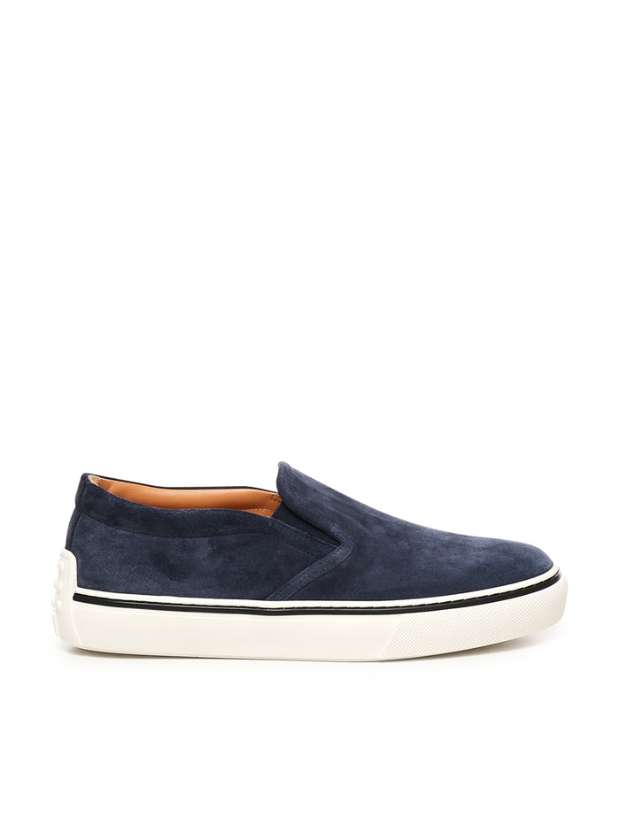 Tods Flat Shoes Blue Suede Calfskin