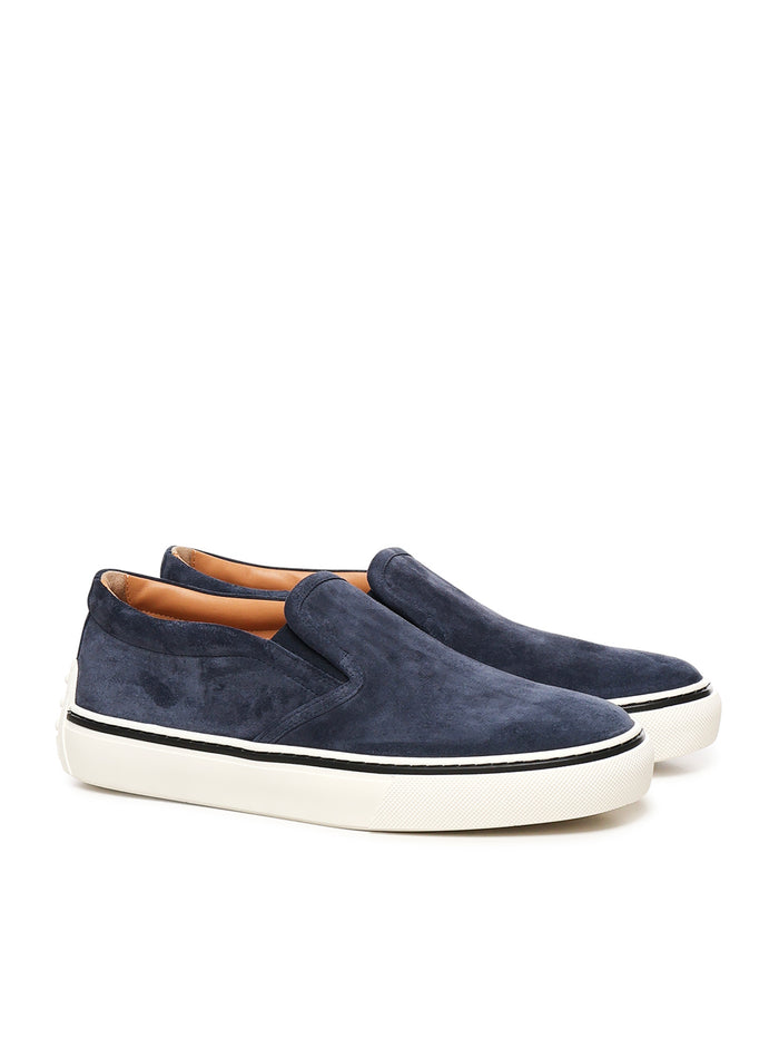 Tods Flat Shoes Blue Suede Calfskin