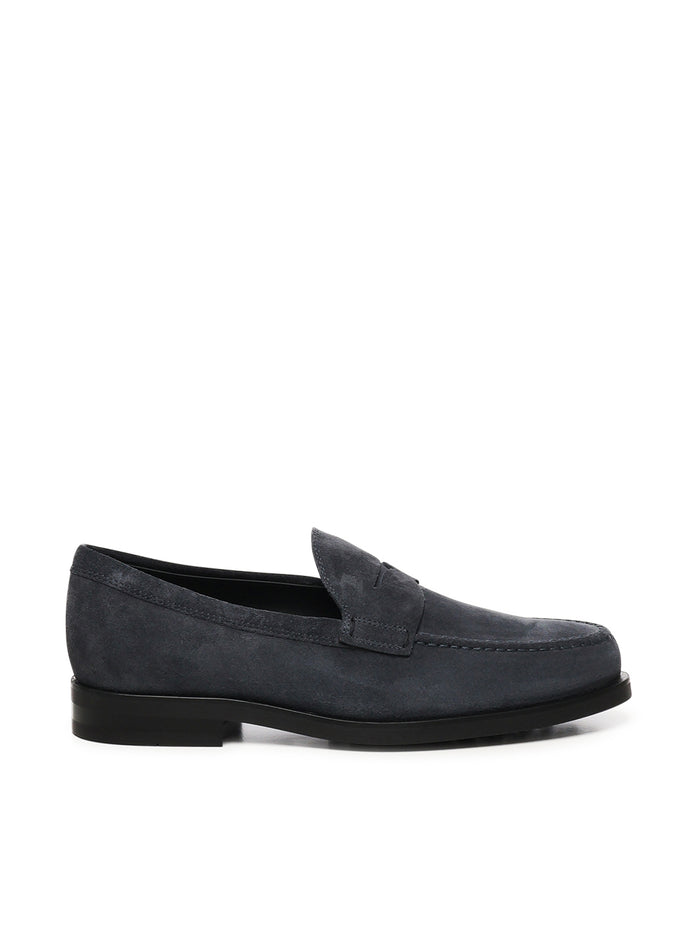 Tods Flat Shoes Blue Suede Calfskin