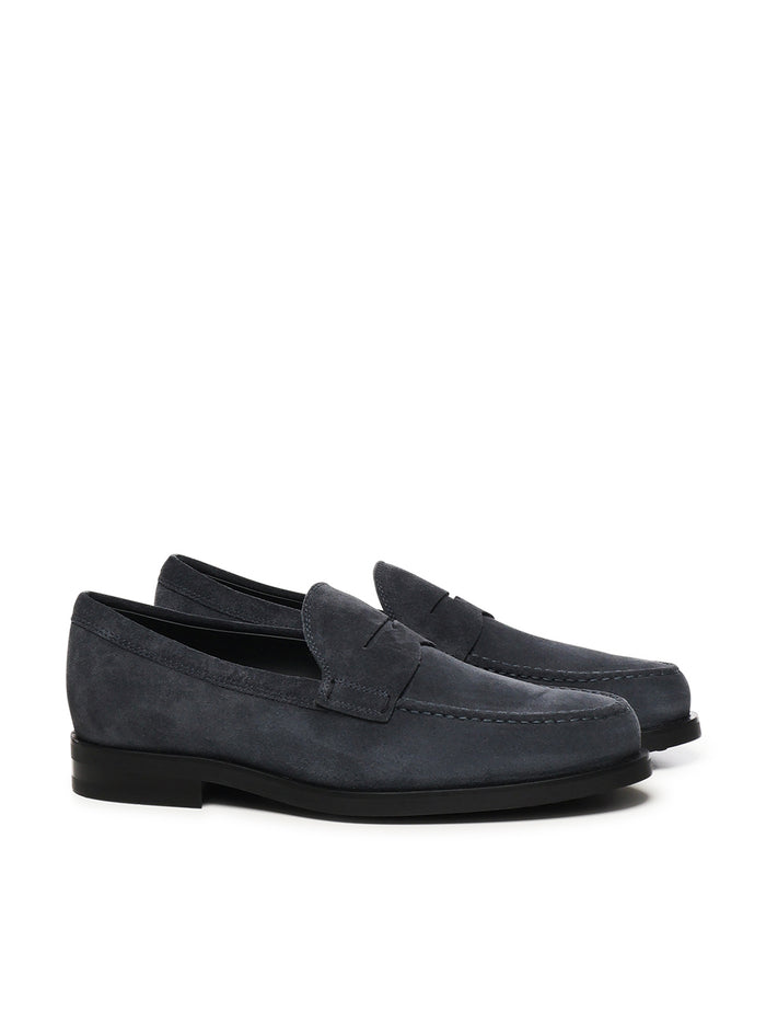 Tods Flat Shoes Blue Suede Calfskin