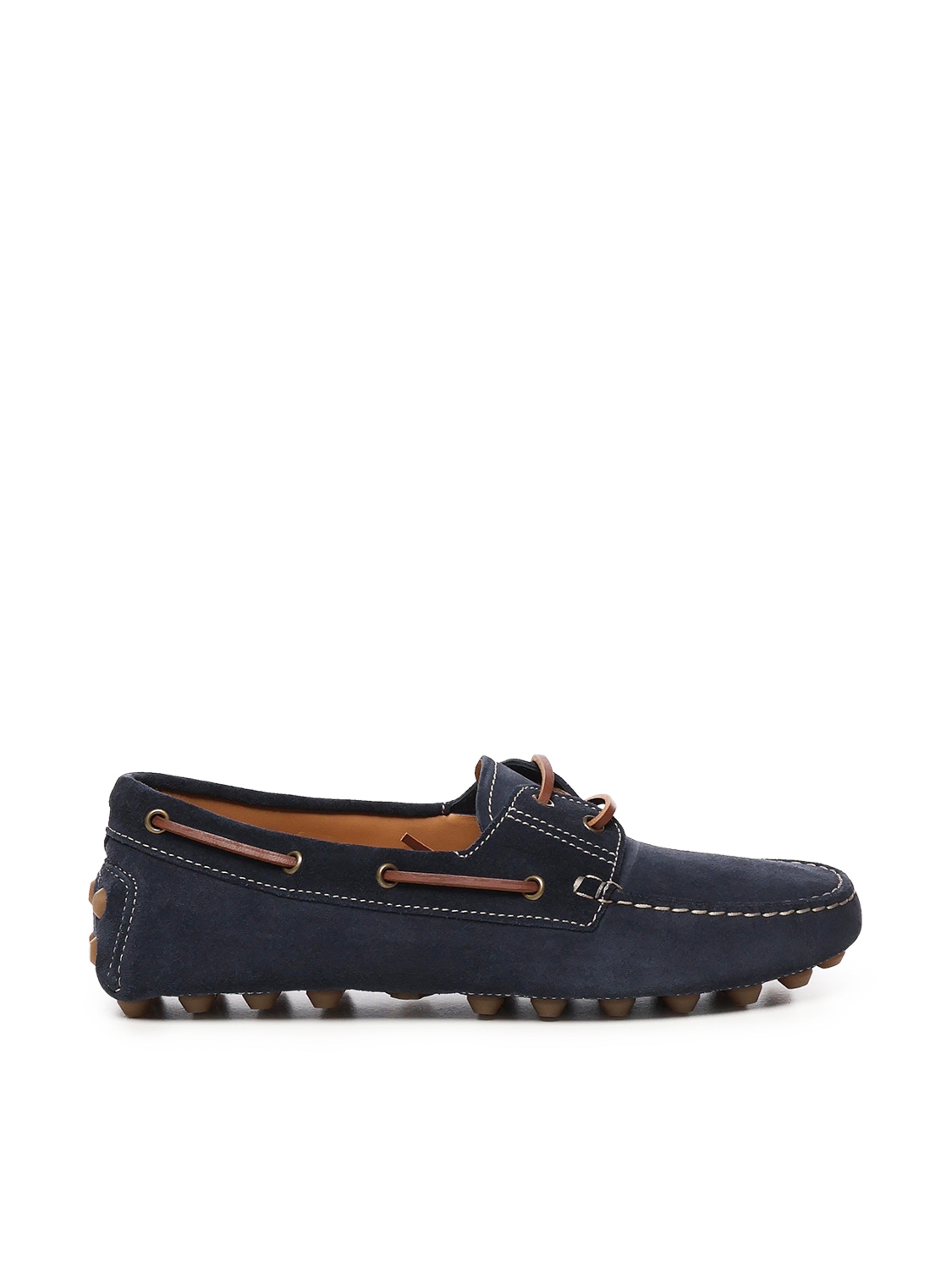 Tods Flat shoes Blue Calfskin Suede