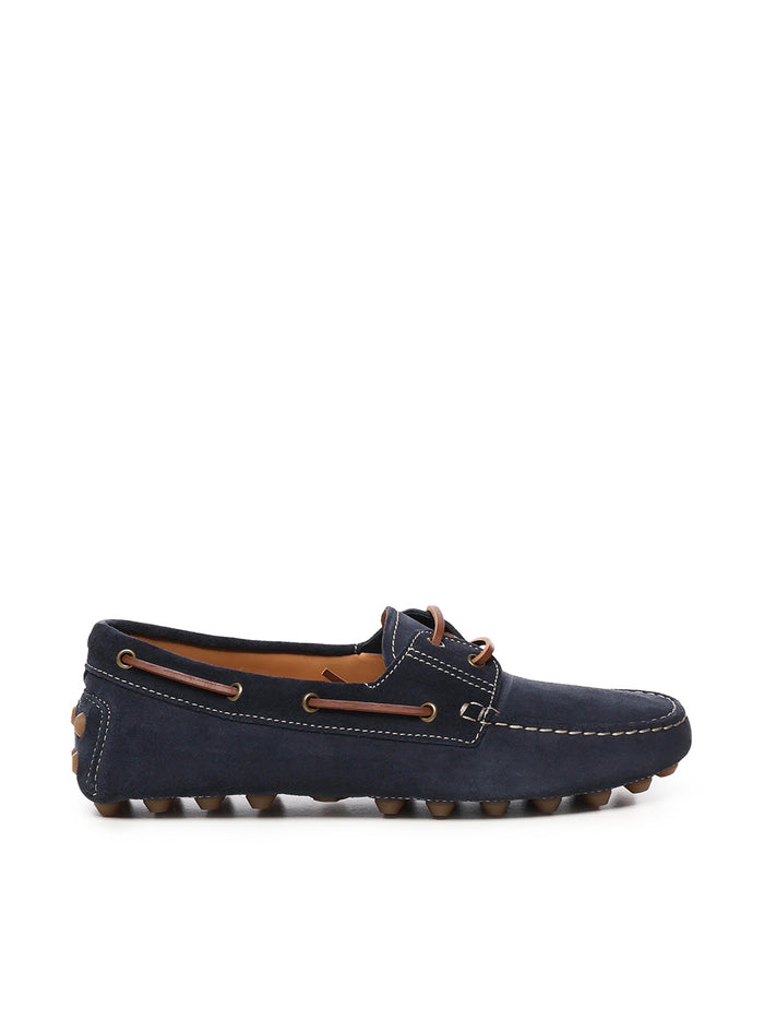 Tods Flat shoes Blue Calfskin Suede