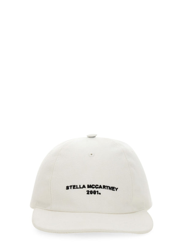 Baseball Hat With Logo Embroidery White Cotton