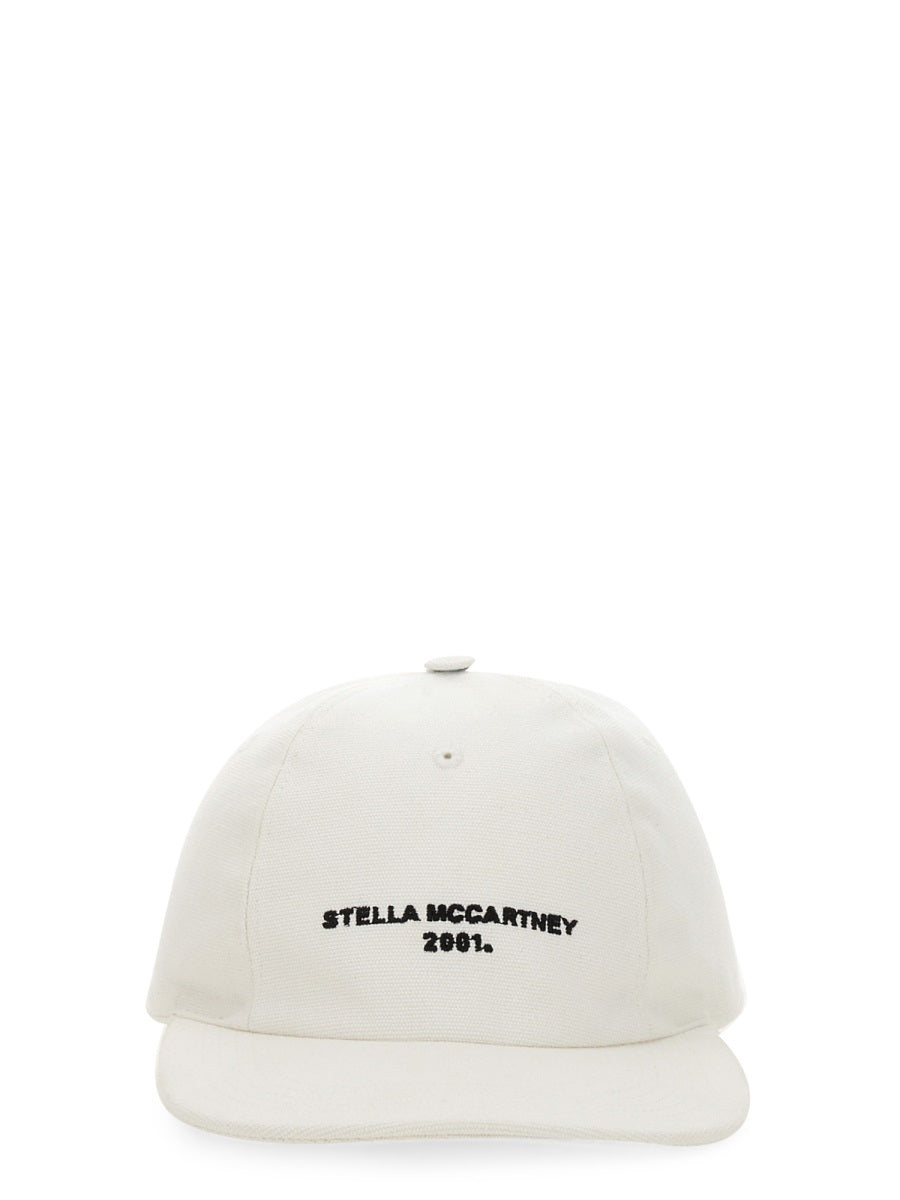 Baseball Hat With Logo Embroidery White Cotton