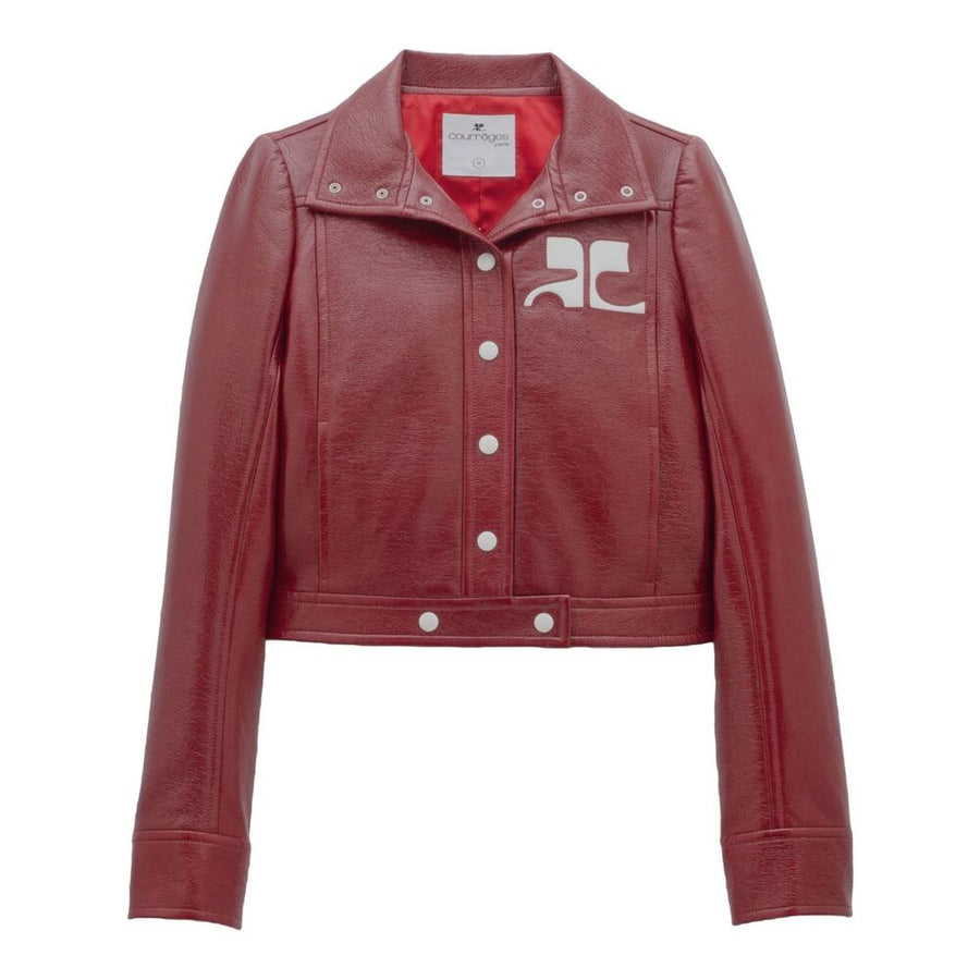 Biker Jacket Red Stretch Cotton