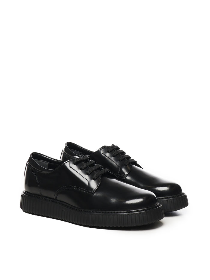 Hogan Flat Shoes Black Leather
