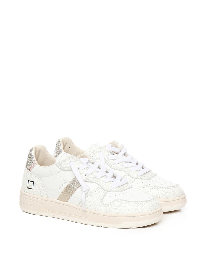 D.a.t.e. Sneakers White, Platinum Leather