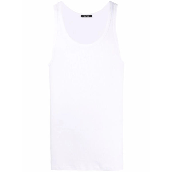 Sleeveless Vest Cotton-Blend White Vests & Tanks