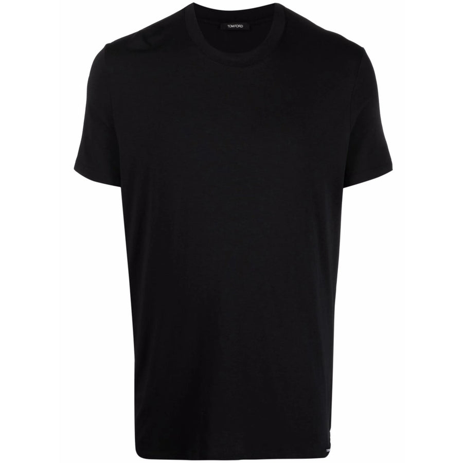 T-Shirt Black Cotton-Modal Loungewear