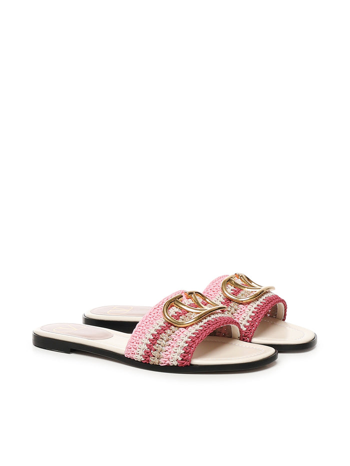 Valentino Garavani Sandals Paradise Rose/ivory/old Gold/g