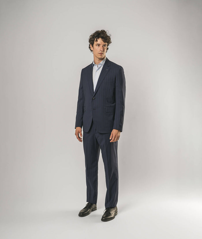 Single-Breasted Cashmere And Wool Suit Nairobi Blue Tailored Made