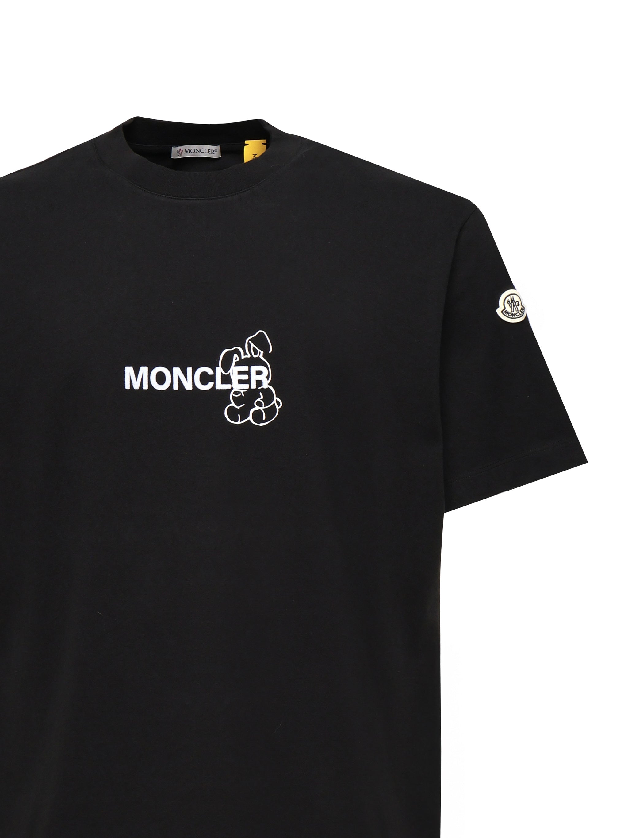 Moncler Genius T-Shirts And Polos Black Base Fabric: Cotton
