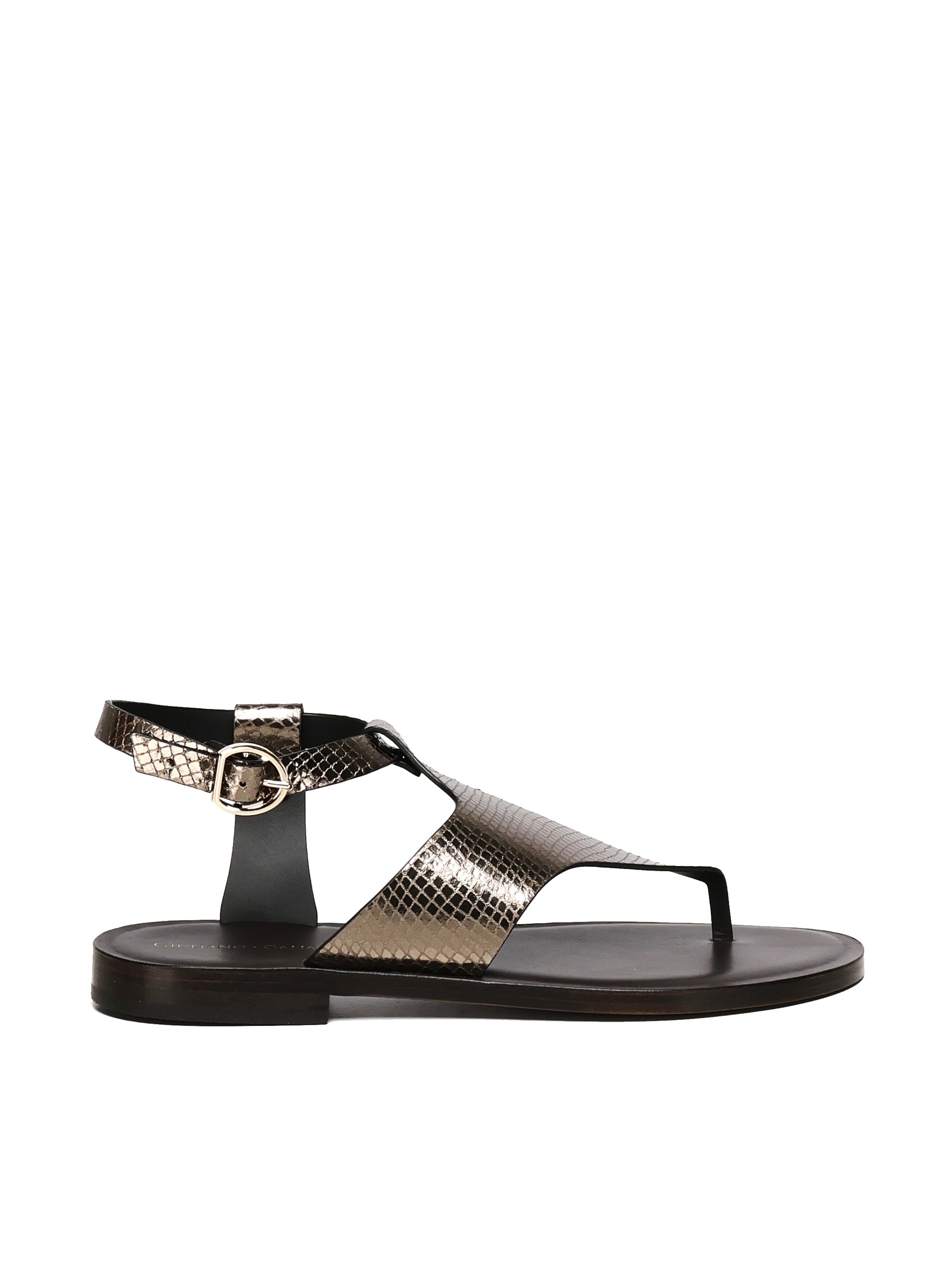 Giuliano Galiano Sandals Black, Steel Leather