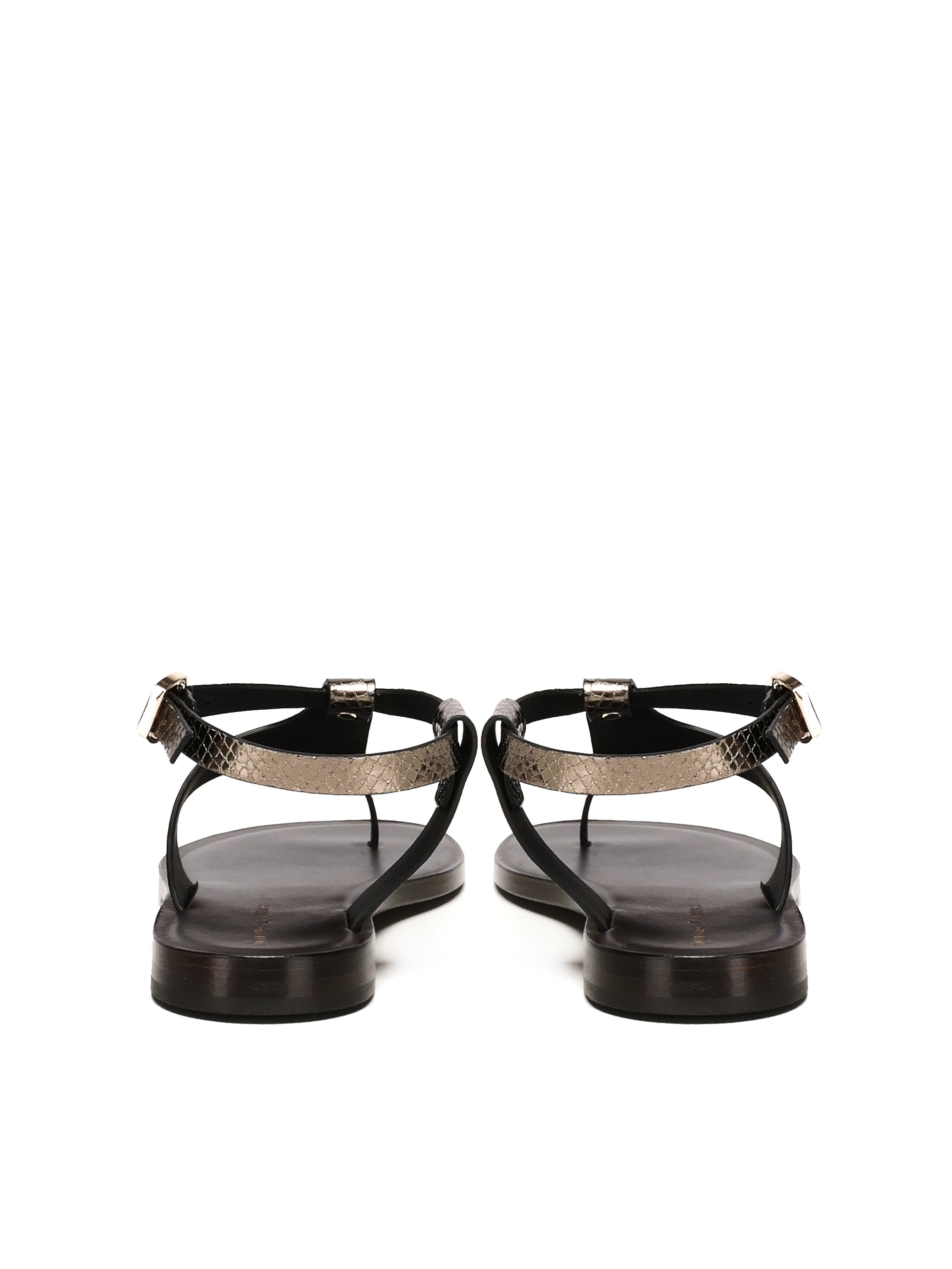 Giuliano Galiano Sandals Black, Steel Leather