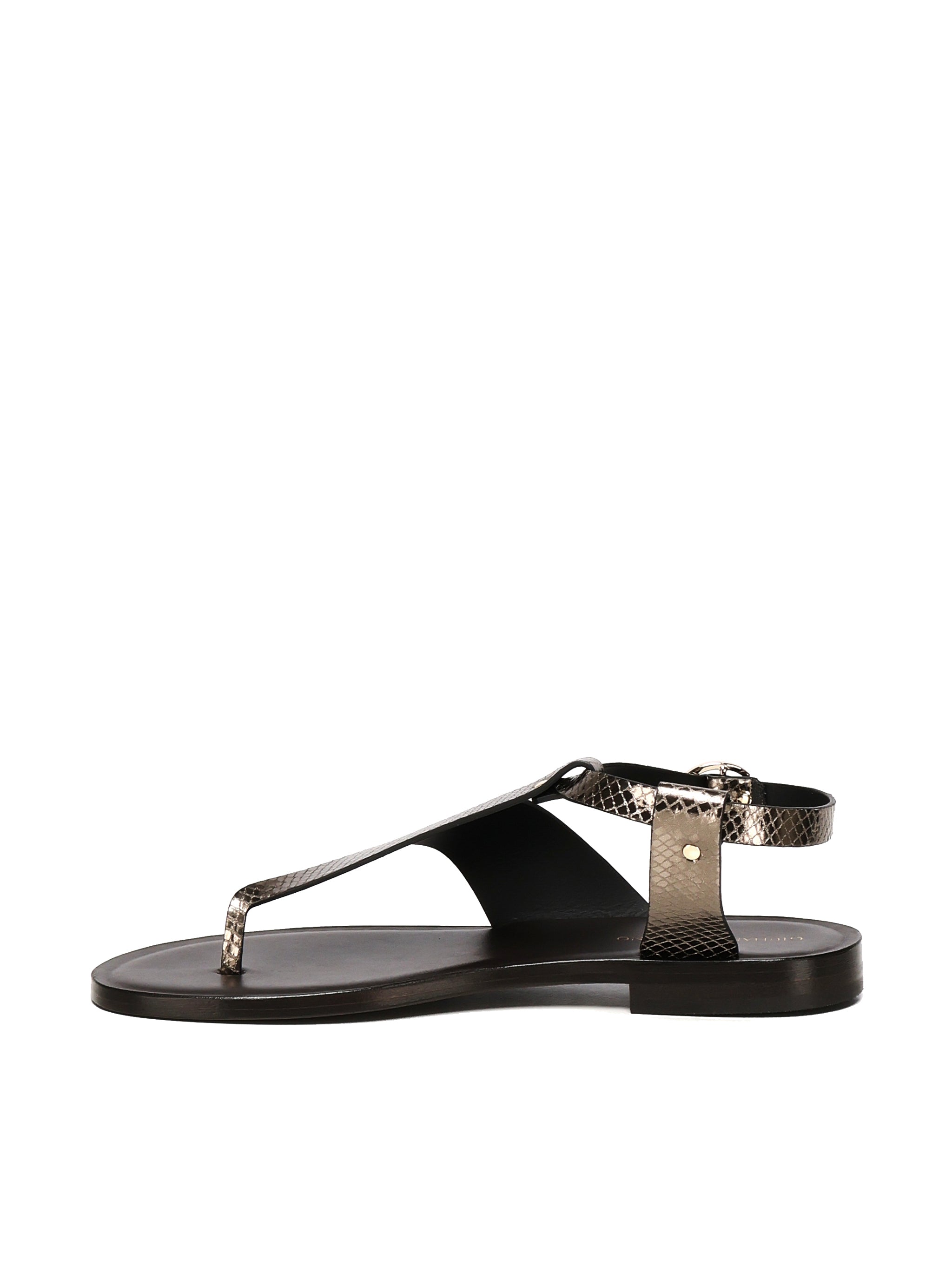 Giuliano Galiano Sandals Black, Steel Leather