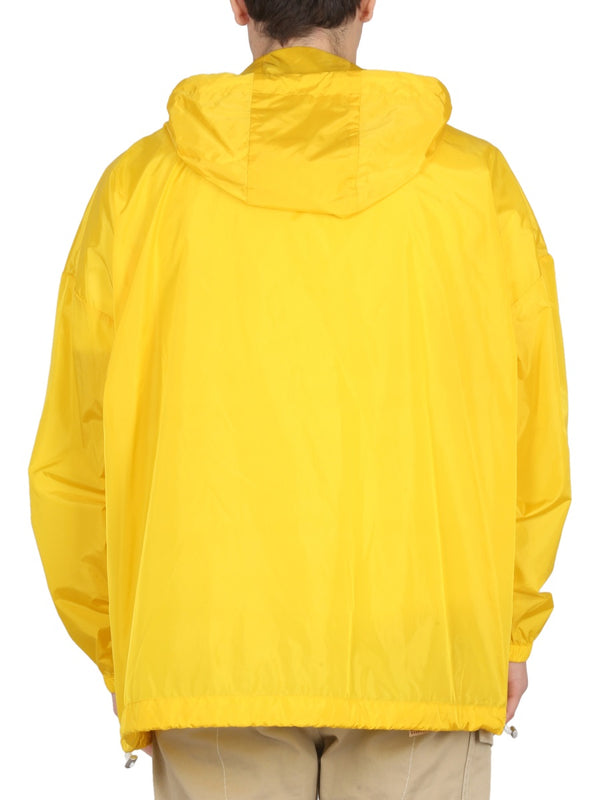 Jacket With Logo Patch Orange Polyamide