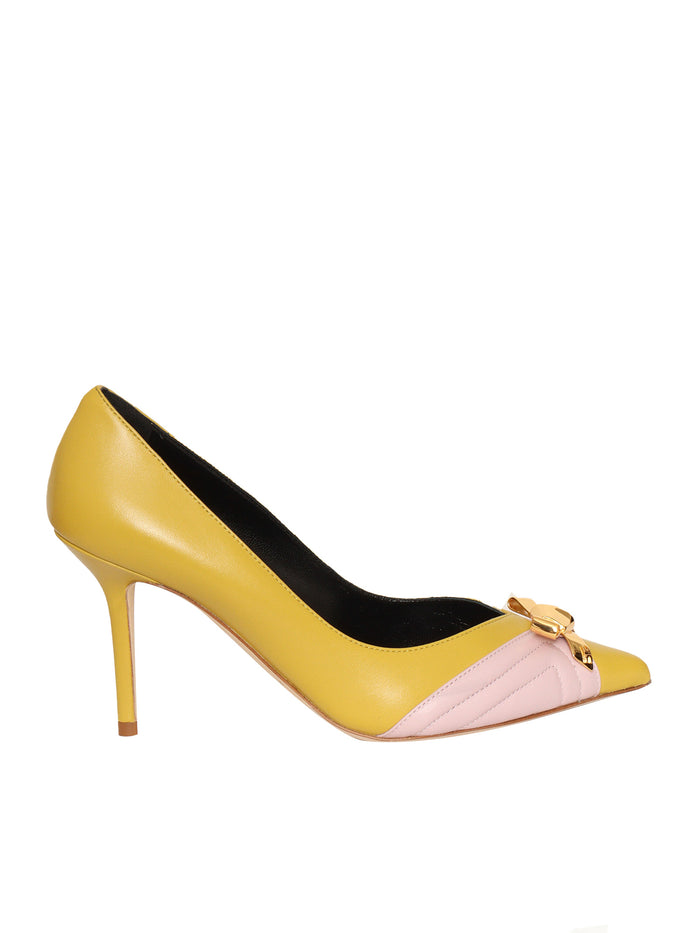 Yellow pumps shoes Leather Pump
