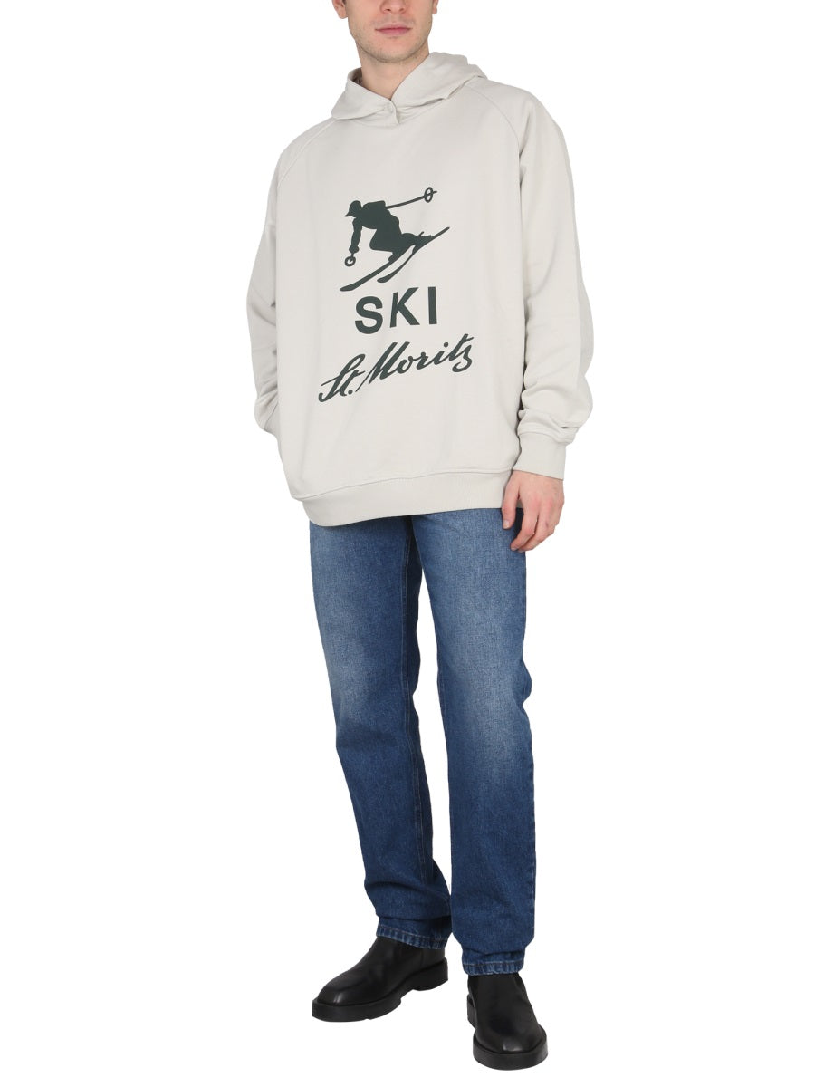 Grey Sweatshirt With Print Sweatshirts