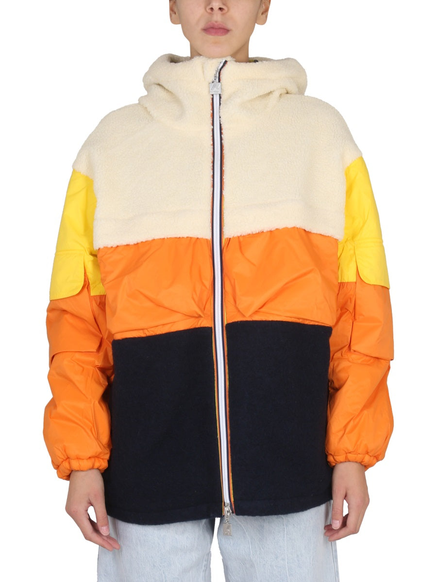 Sherpa Jacket With Zipper Closure Multicolour