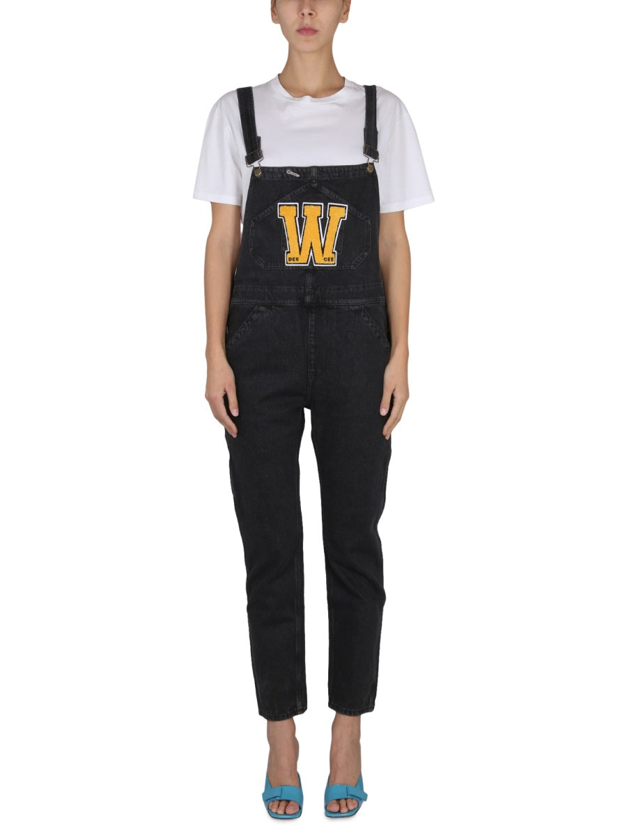 Dungarees With Logo Black Not Specified Jumpsuits