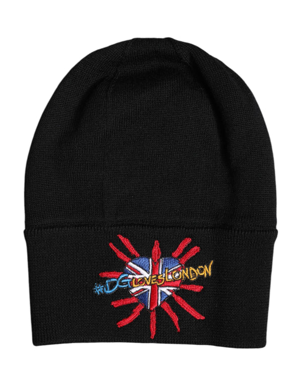 Dolce & Gabbana HAT9678 100% Virgin Wool beanie in black