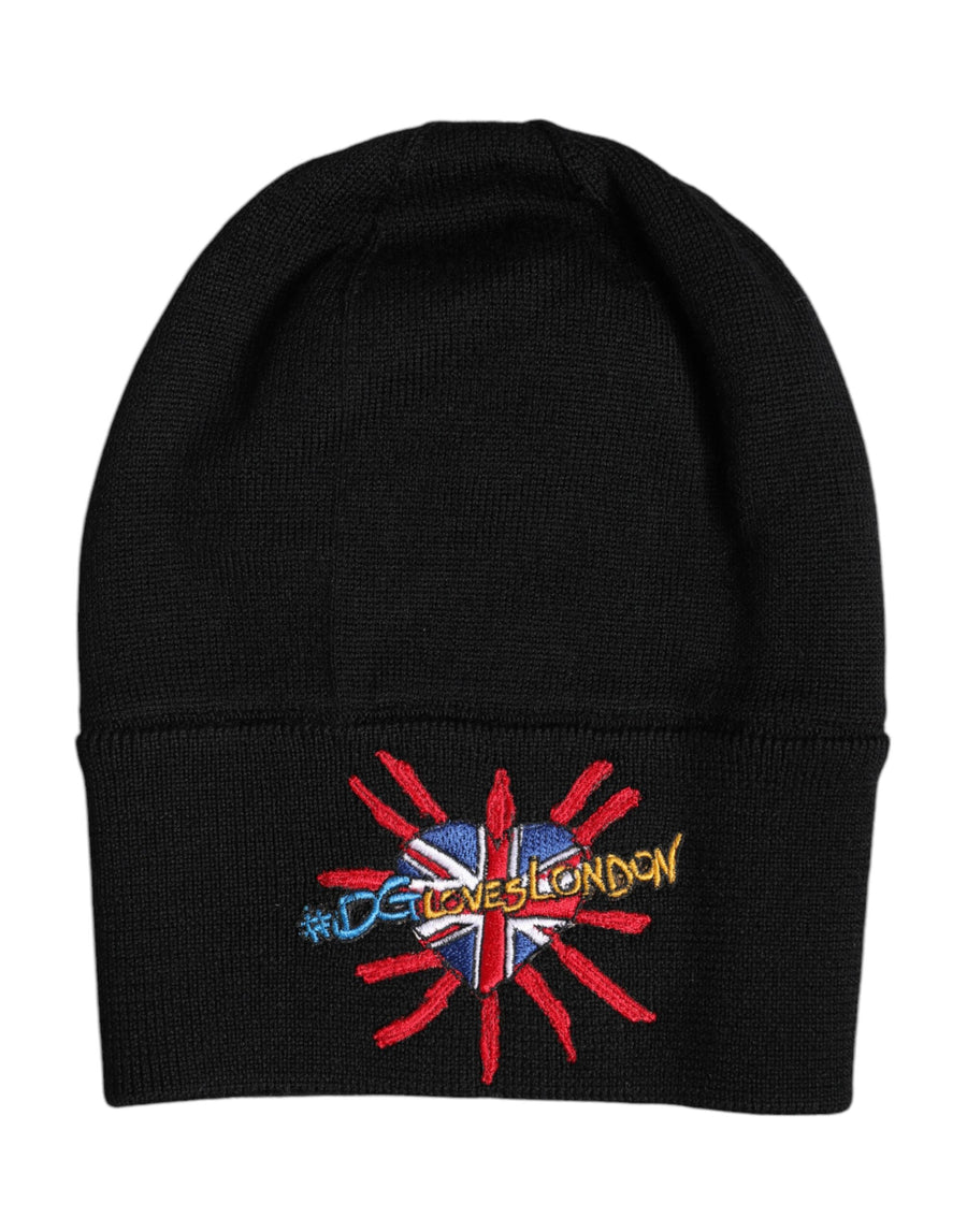 Dolce & Gabbana HAT9678 100% Virgin Wool beanie in black