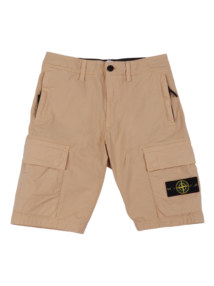 REGULAR BERMUDA Beige Cotton Elastane Short