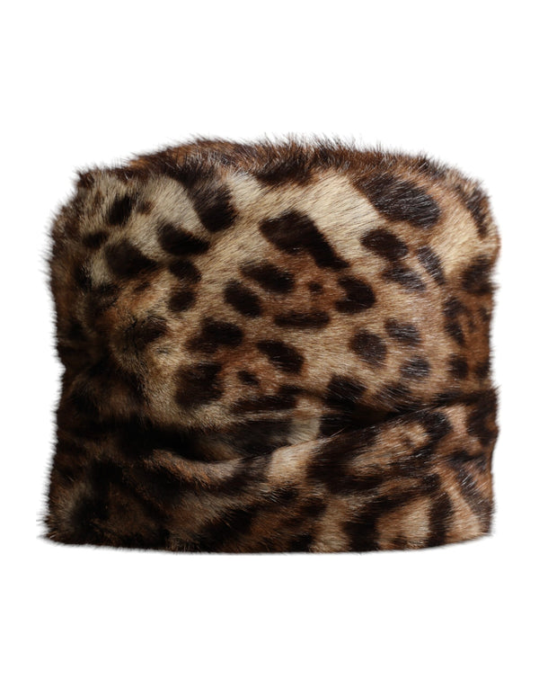 Dolce & Gabbana HAT9638 100% Gray Marmot bucket hat in brown