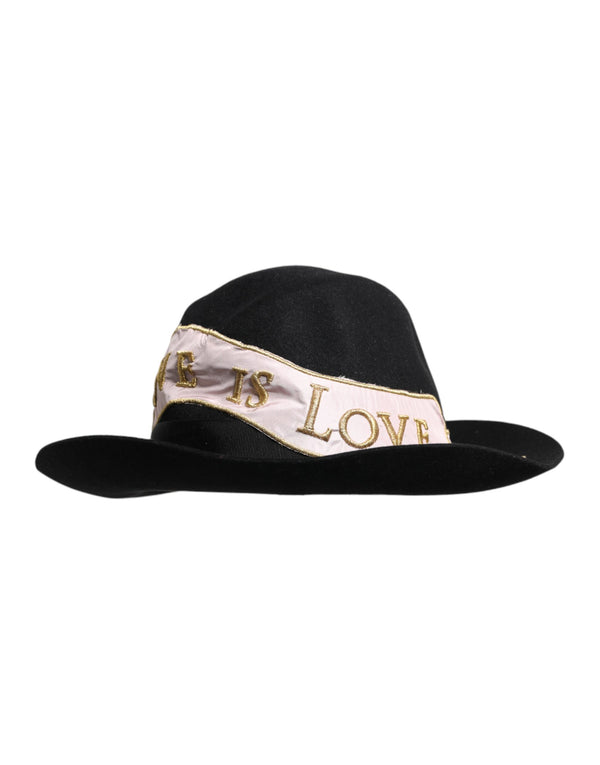Dolce & Gabbana HAT9646 90% Rabbit wide brim hat in black