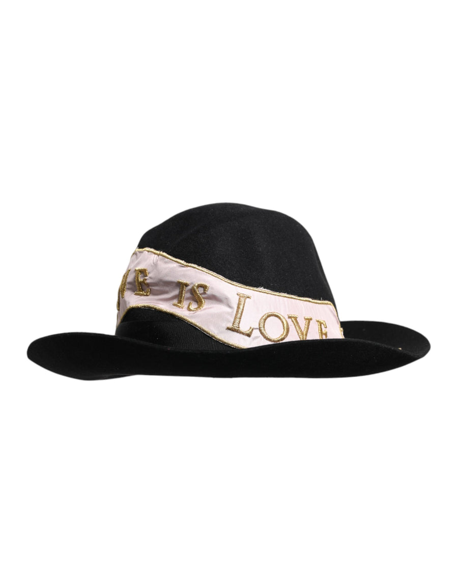 Dolce & Gabbana HAT9646 90% Rabbit wide brim hat in black