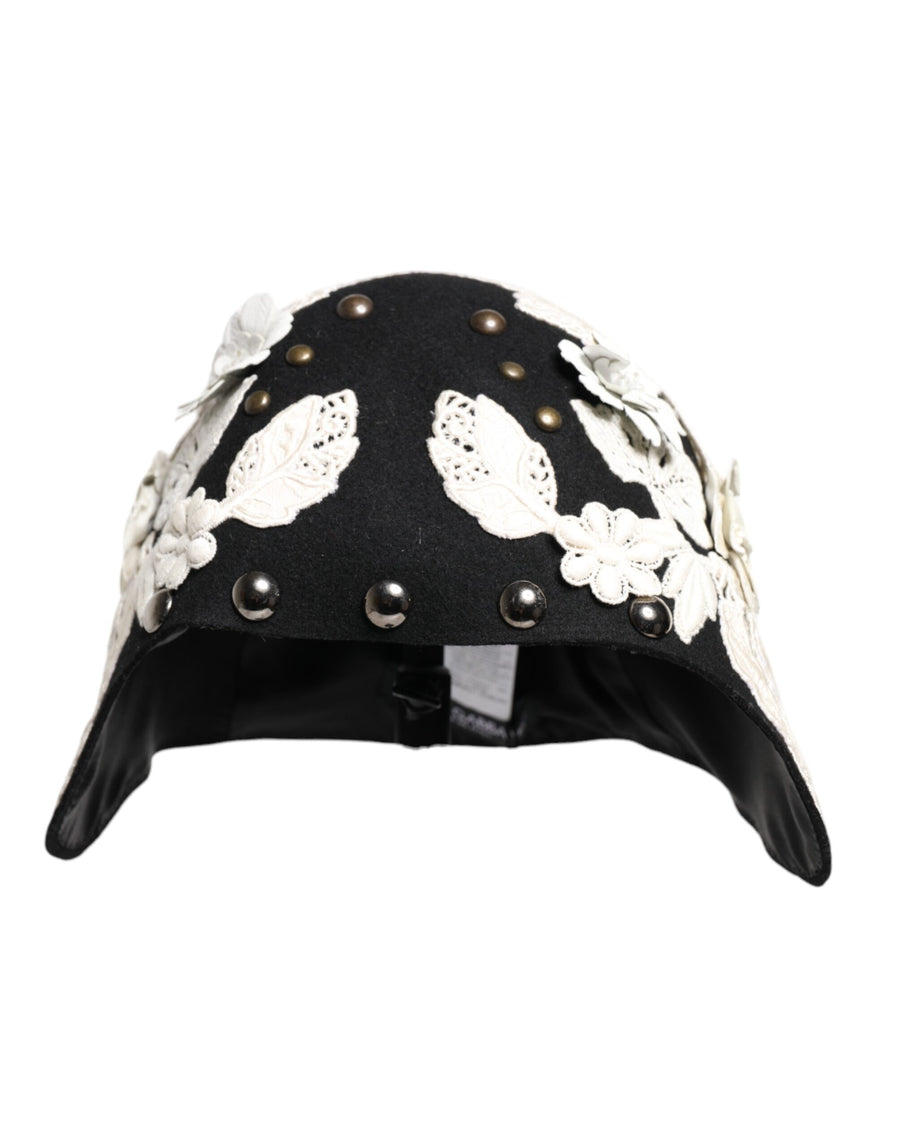 Dolce & Gabbana HAT9649 100% Wool / 100% Silk lining cloche hat in black
