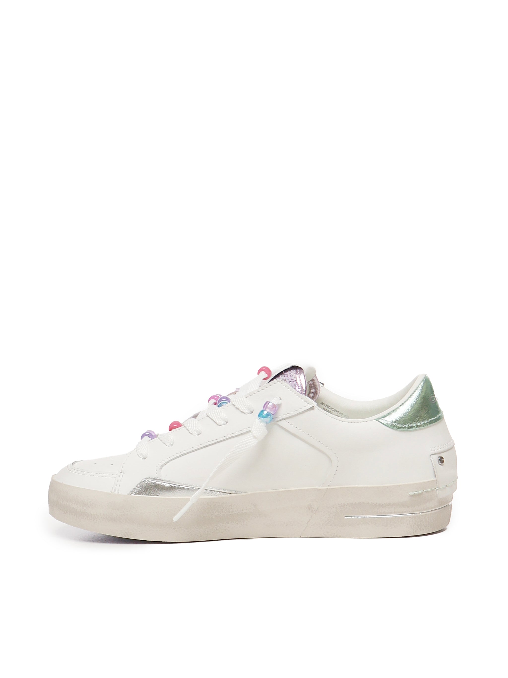 Crime London Sneakers White, Green Leather