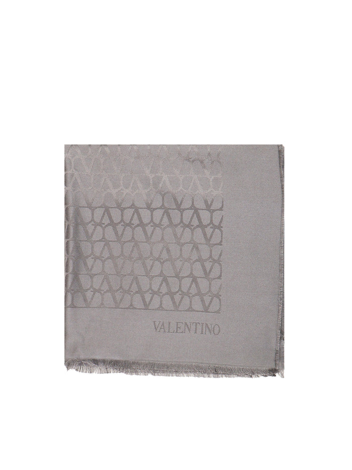 Valentino Garavani Scarfs Stone Grey Silk