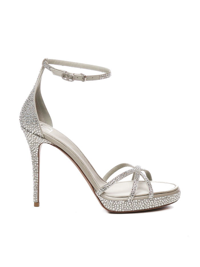 Valentino Garavani Sandals Silver Satin