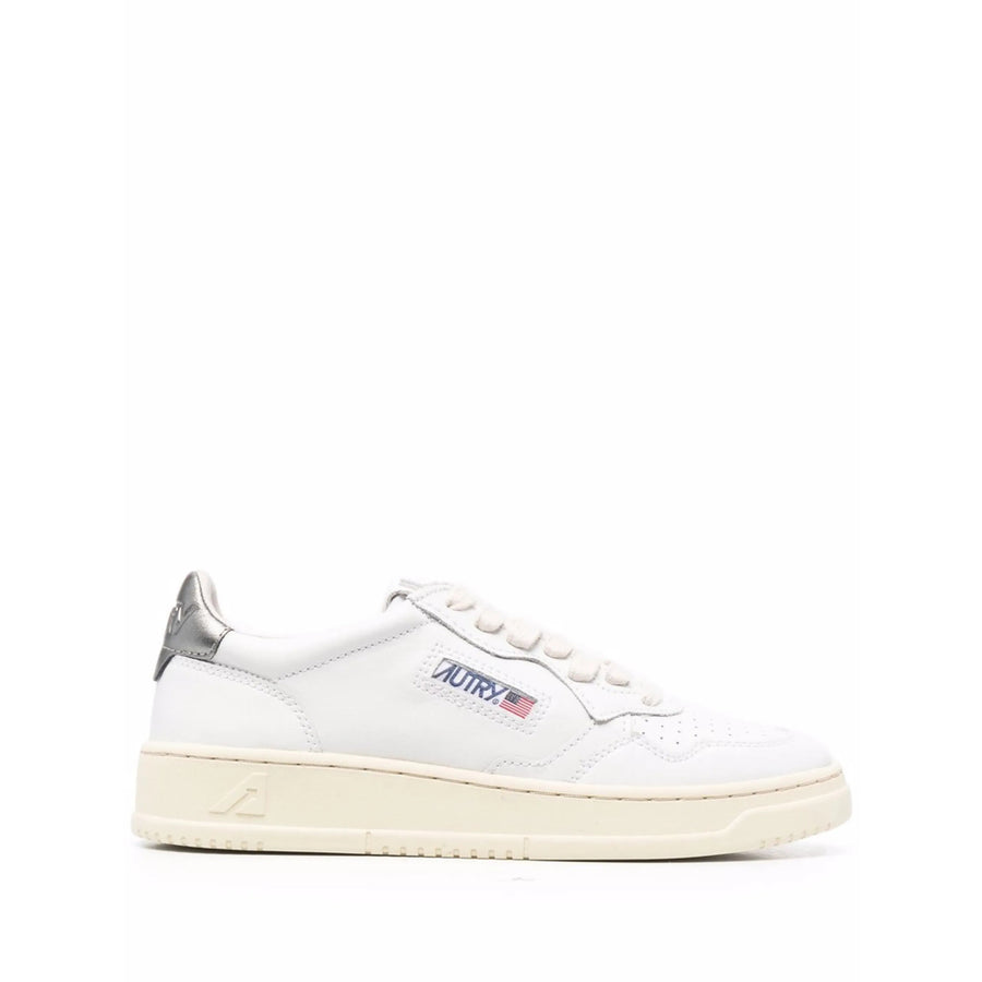 Sneakers With Suede Panelling White Calf Leather Trainers