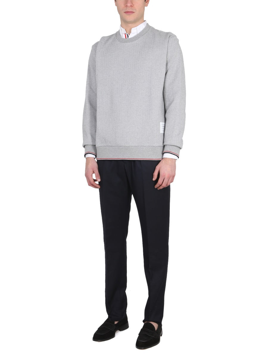 Herringbone Jersey Grey Cotton Sweatshirts
