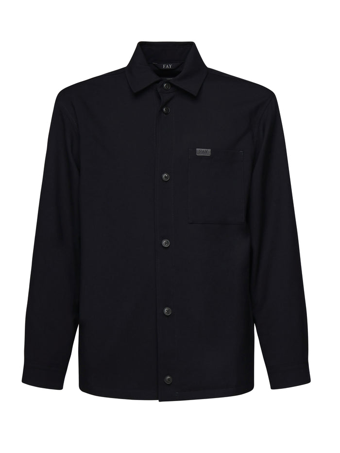 Fay Shirts Blue Virgin Wool