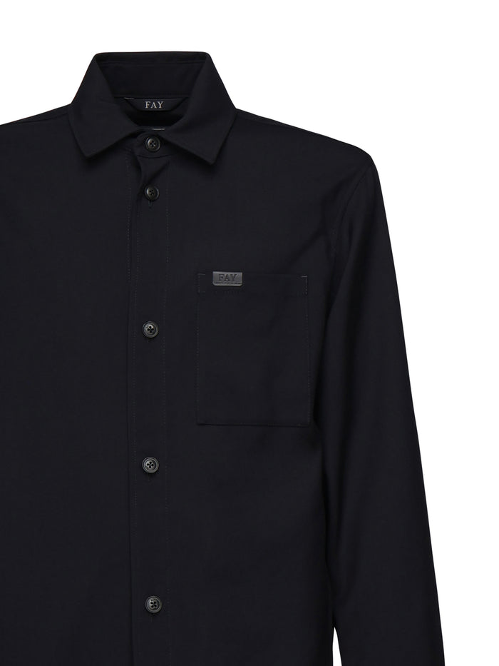 Fay Shirts Blue Virgin Wool