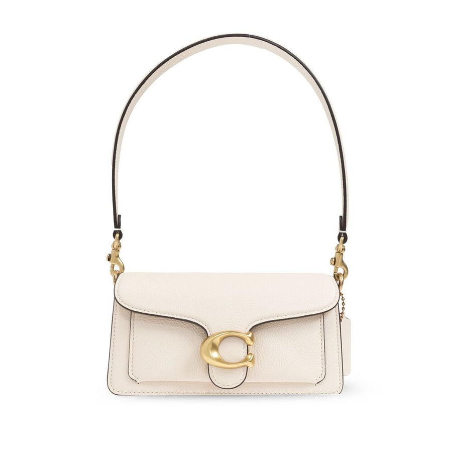 Pebbled Leather Shoulder Bag White Calf