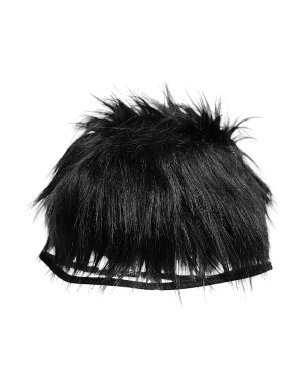 Dolce & Gabbana HAT9667 Faux Fur bucket hat in black