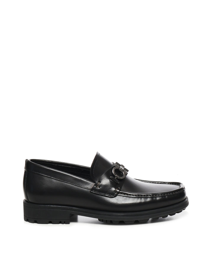 Ferragamo Flat Shoes Black Calfskin
