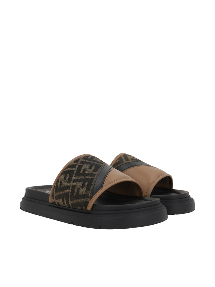 Fendi Sandals Brown Polyamide